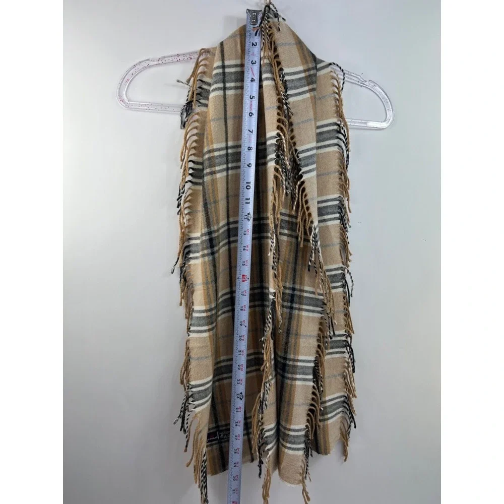 Cashmink by V. Fraas Scarf Brown Plaid Check‎ Scarf Made in Germany